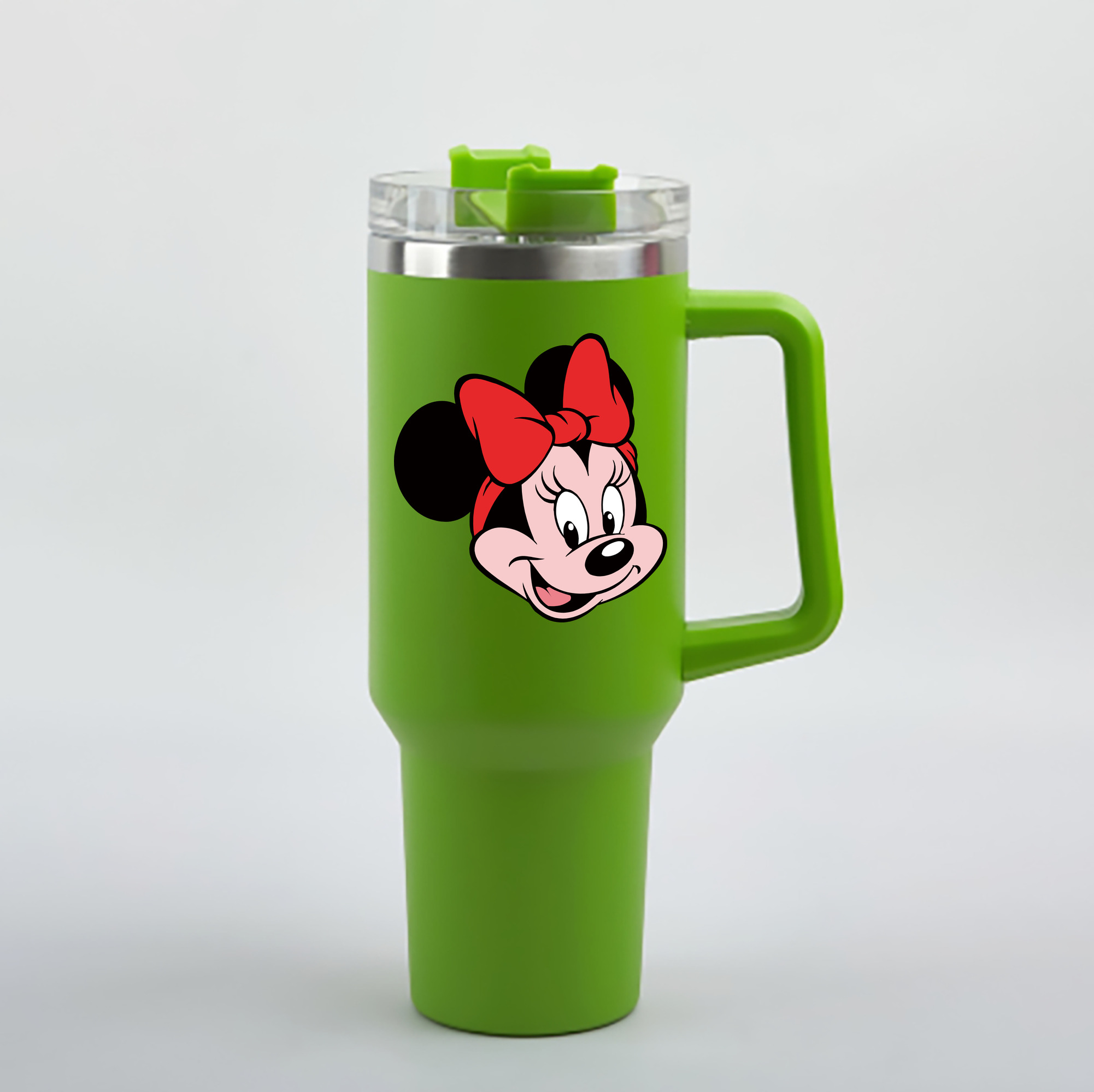 （画像用） ミッキーマウス Mickey Mouse 1200mL車用タンブラー - クリスタルステッカー（プラスチックストロー付き）